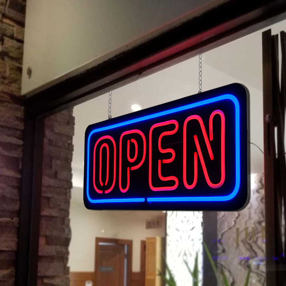 Blue/Red LED Plastic Neon Open Sign