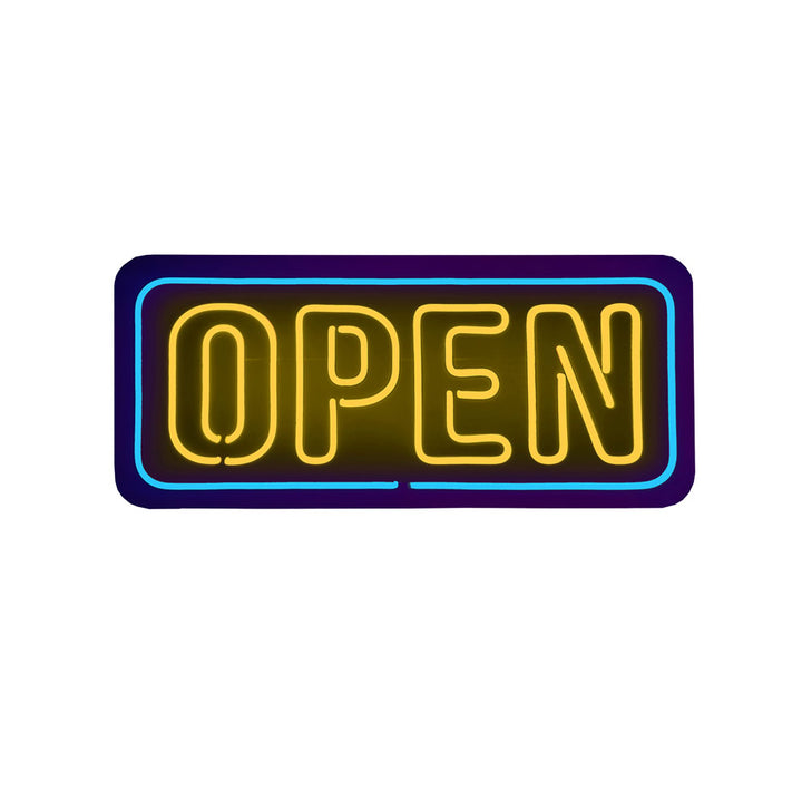 Yellow/Blue LED Plastic Neon Open Sign