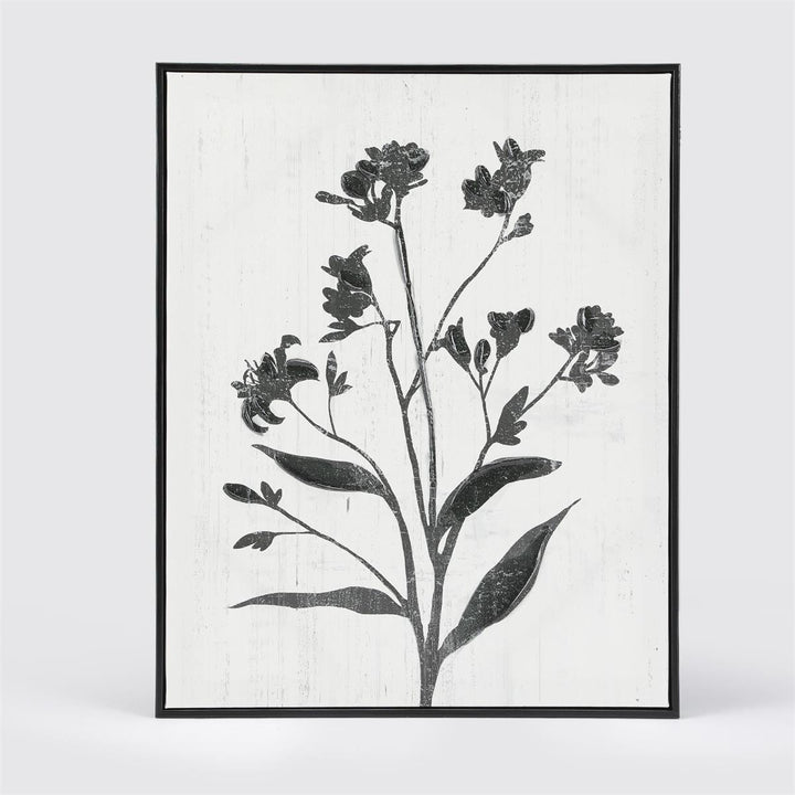 Floral Silhouette Wall Art, 16"x20" Printed Canvas w/PS Frame