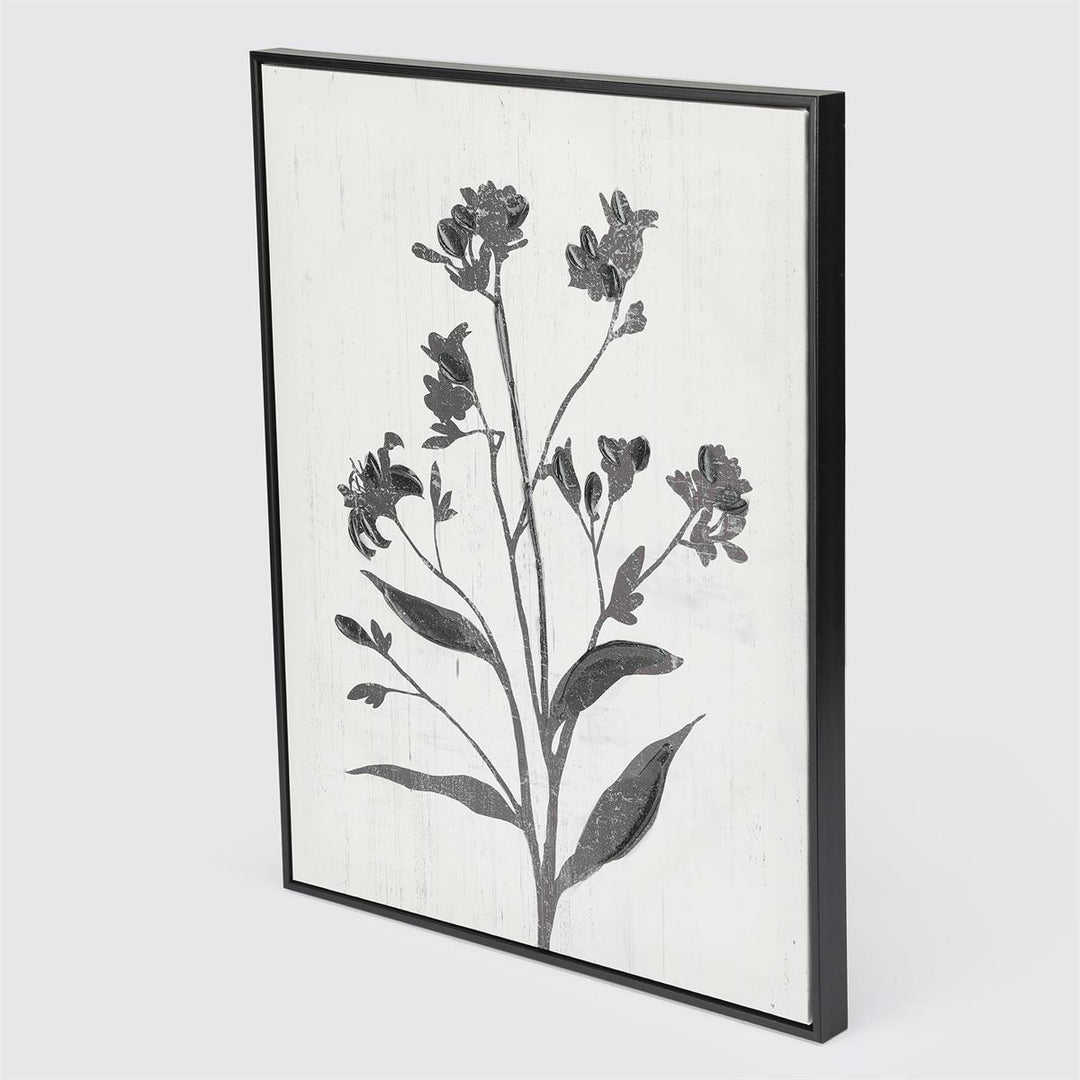 Floral Silhouette Wall Art, 16"x20" Printed Canvas w/PS Frame