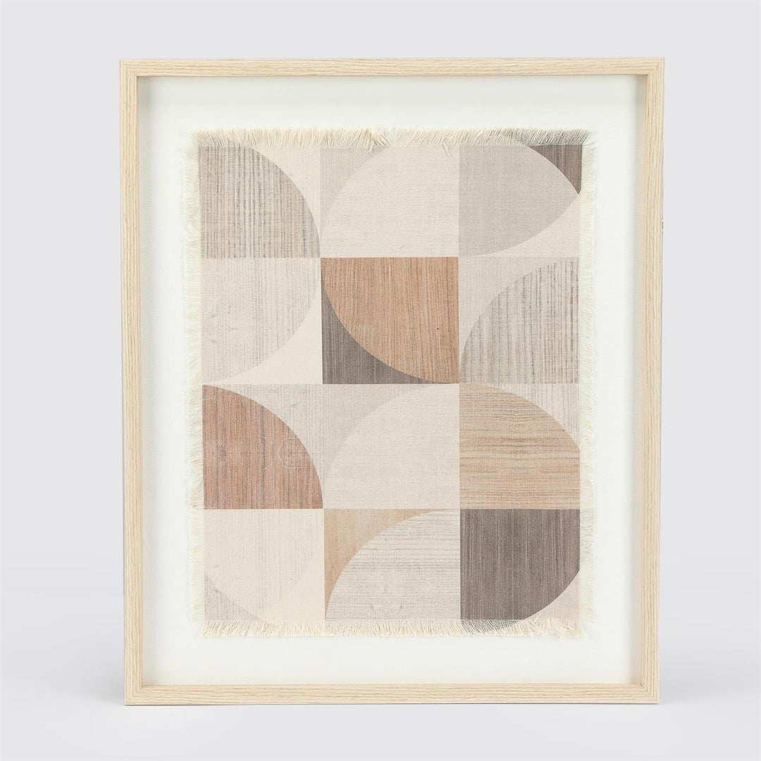 Abstract Wall Art, 20"x24", 2 Asst. Linen w/Fray Edge, PS Frame