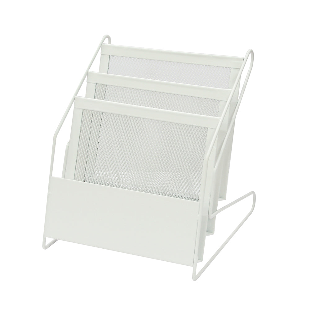 3-Tier Metal Mesh Brochure Holder – Durable Display Rack for Office & Business Flyers