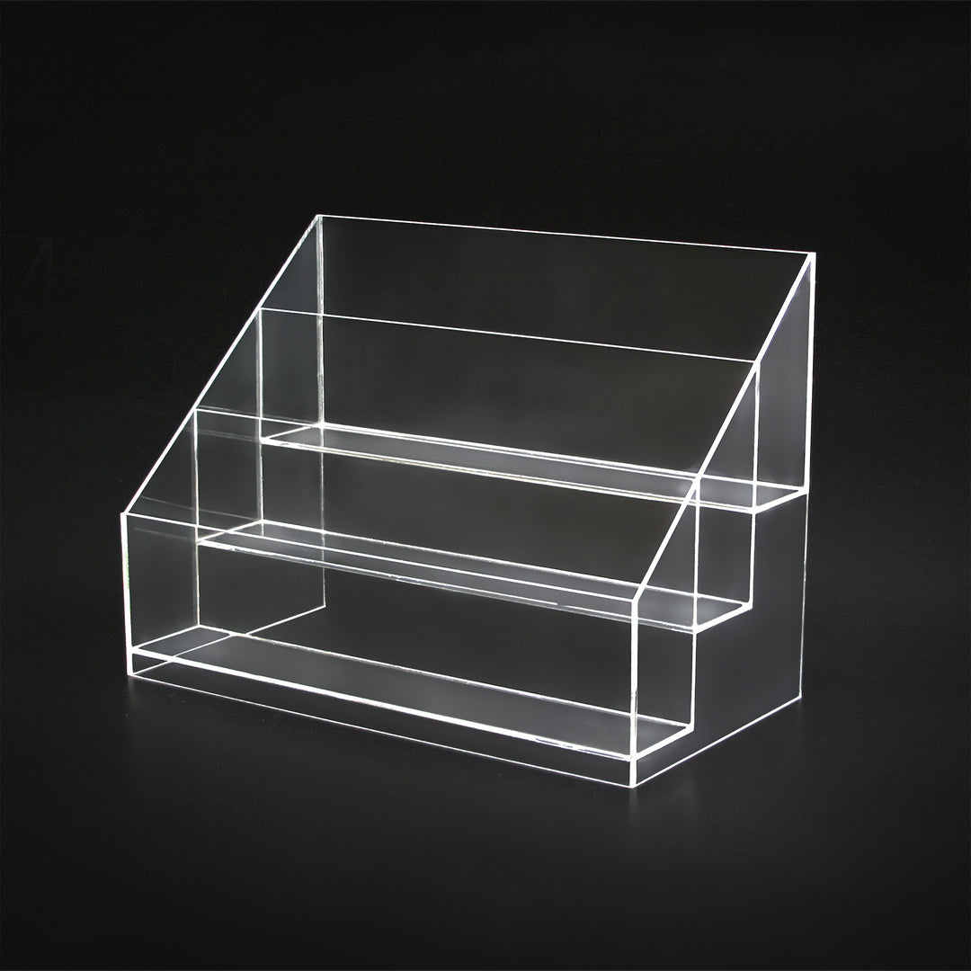 3-Tier Clear Acrylic Display Holder 14" x 10" – Vertical Display Stand for Brochures, Flyers & Literature - CTS0218