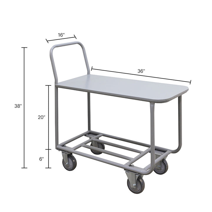 Heavy Duty Warehouse Stock Cart Flatbed – Durable Rolling Cart for Easy Transport & Organization