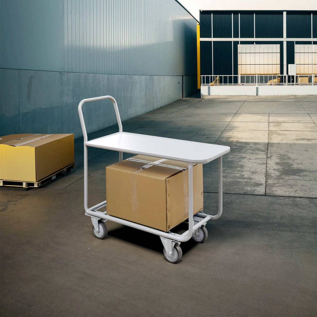 Heavy Duty Warehouse Stock Cart Flatbed – Durable Rolling Cart for Easy Transport & Organization