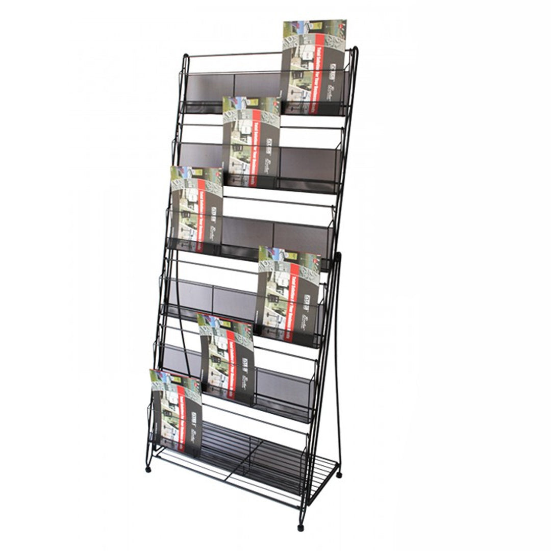 Metal Brochure Holder with 6 Pockets – Freestanding Literature Display for Offices & Trade Shows